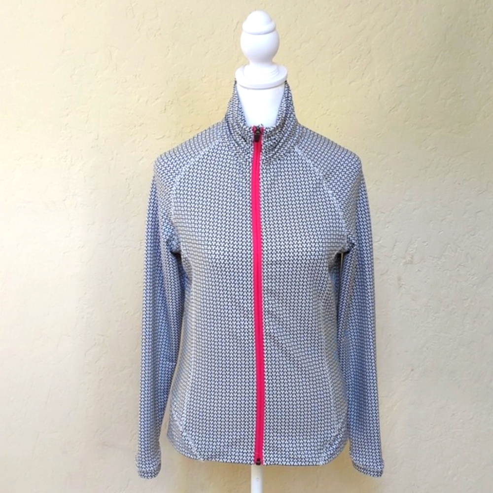 Peter Millar E4 50+ SPF Black White Pink Full Zip Golf Jacket Size XS
